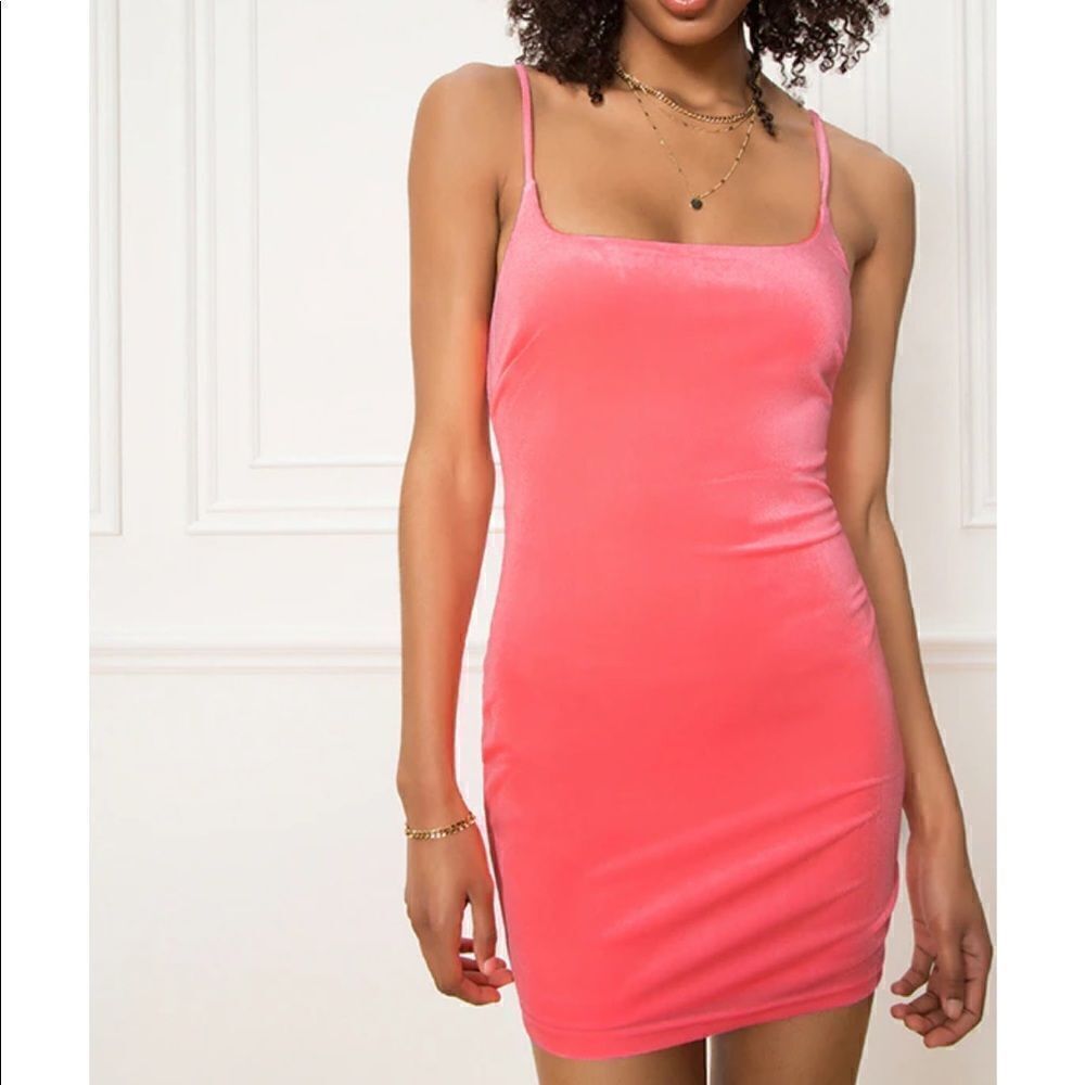 Superdown kimbra mini dress size small color neon pink
